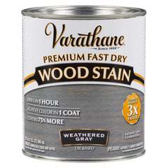 Rust-Oleum 2pk Varathane Premium Fast Dry Wood Stain Quart Weathered Gray: Interior Oil-Based, 275 Sq Ft Coverage