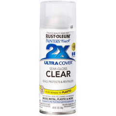 Rust-Oleum 12oz 2X Painter's Touch Ultra Cover Semi-Gloss Spray Paint Clear: Enamel Sealer for Interior & Exterior Surfaces