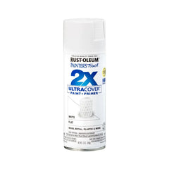 Rust-Oleum Ptouch 2X + Spray Paints Flat White: Matte Oil-Based for Wood & Metal, Interior/Exterior, Fast Drying