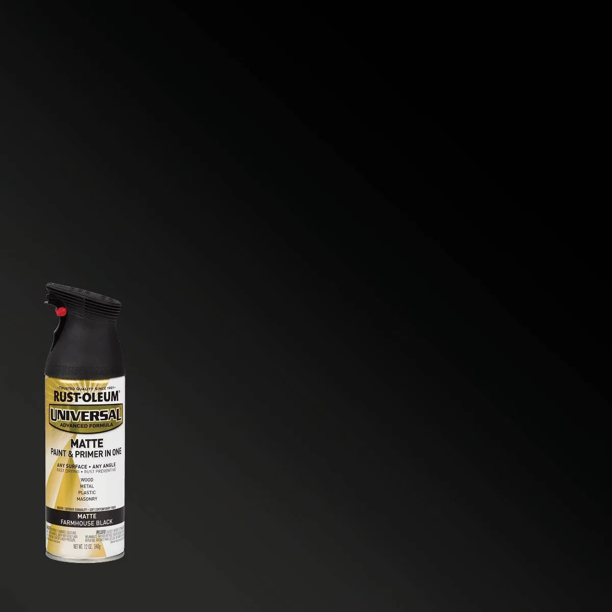Rust-Oleum Universal Spray Paints Matte Farmhouse Black: Interior & Exterior, Wood & Metal, Oil-Based, 12 oz