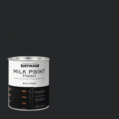 Rust-Oleum 2pk Milk Paint Eclipse Quart: Interior Water-Based Paint & Primer for Wood, Black, 275 Sq Ft Coverage