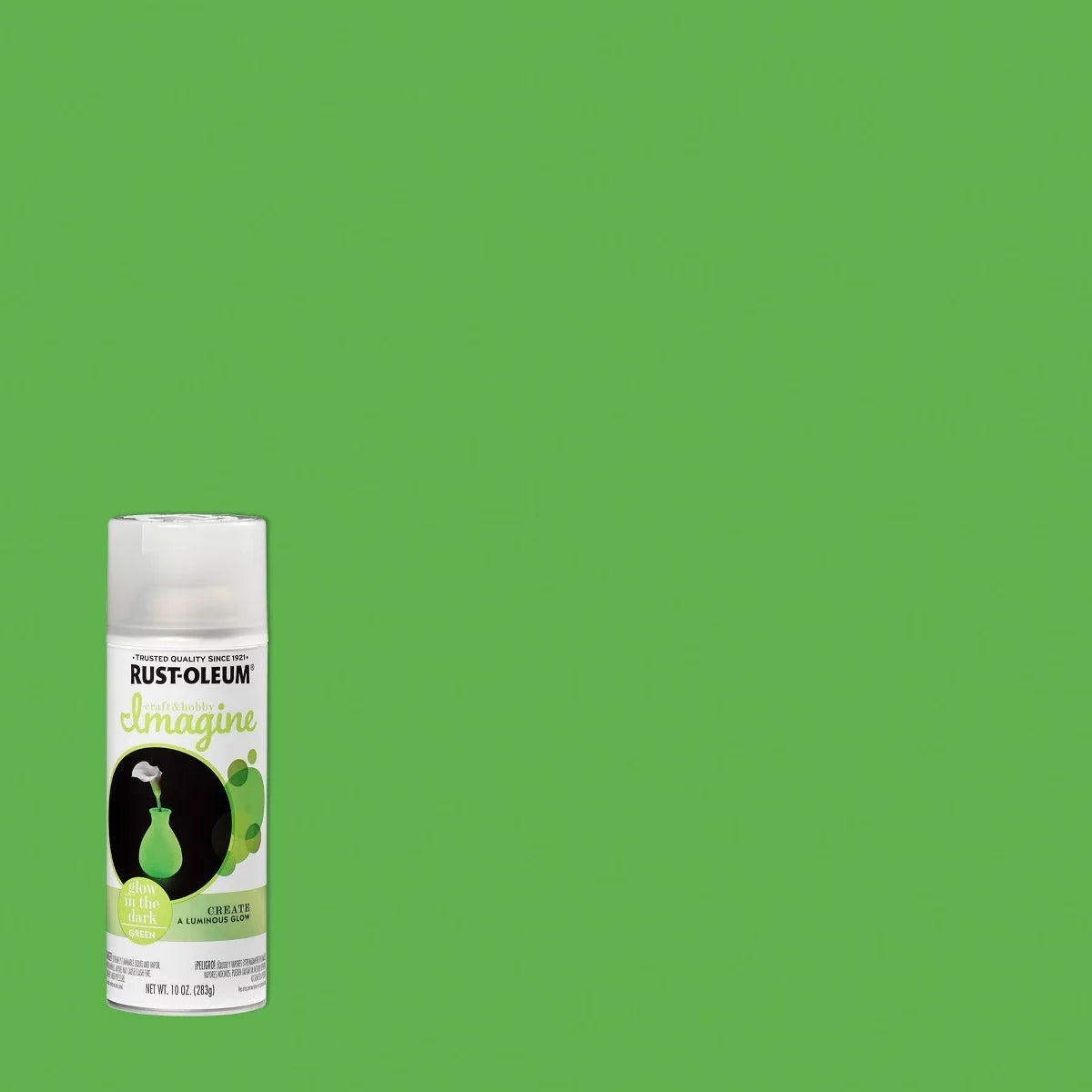 Rust-Oleum 10oz Imagine Glow in the Dark Spray Paint: Neon & UV, Light Green, Interior Use, Oil Base, 20 sq ft Coverage